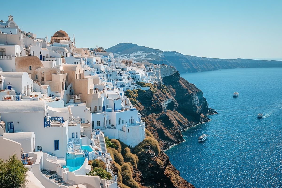 L'île paradisiaque de Santorin, Grèce